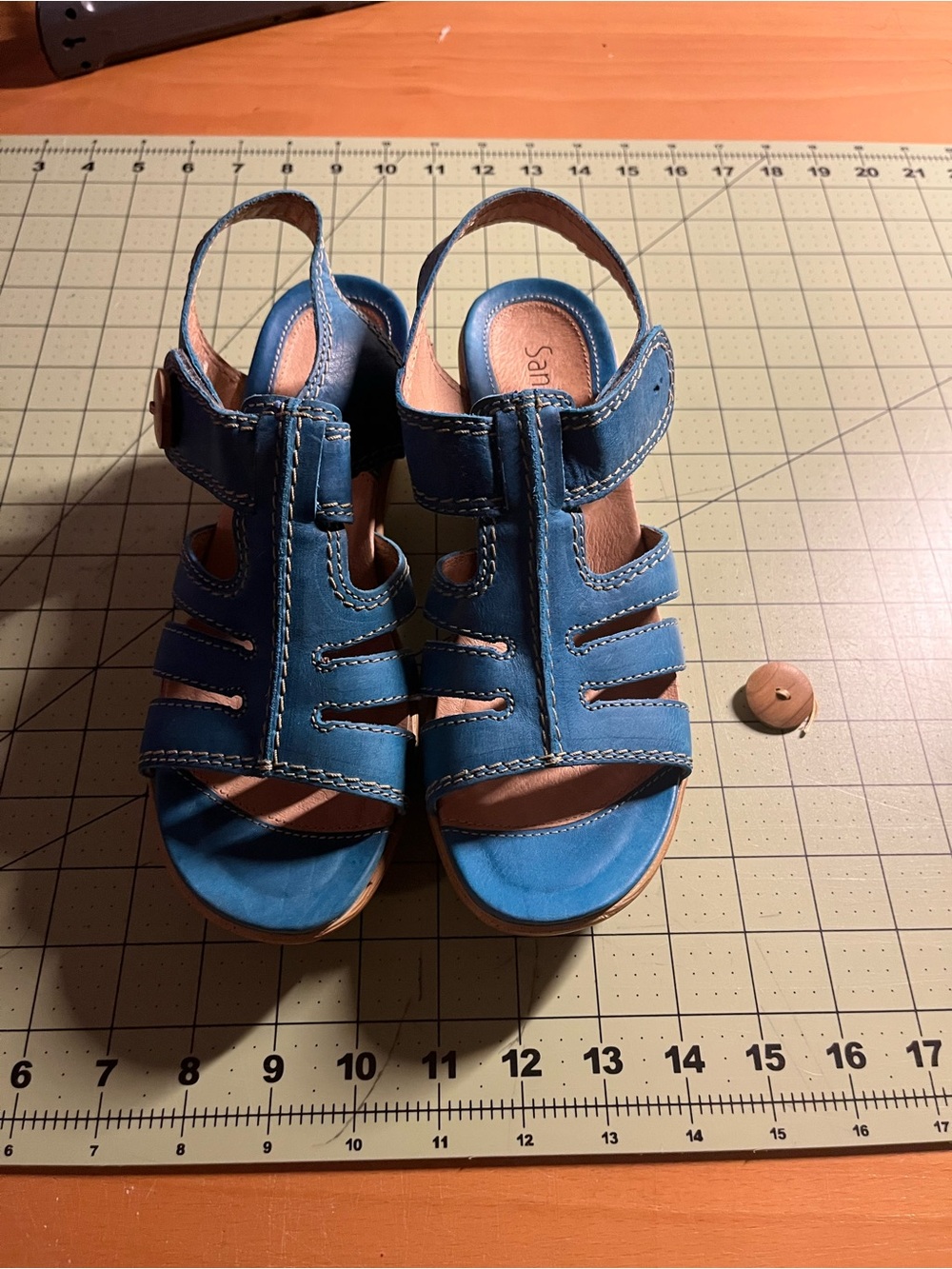 Sanita Blue Leather Fisherman Sandal